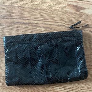 Vintage Clement Black Snakeskin clutch